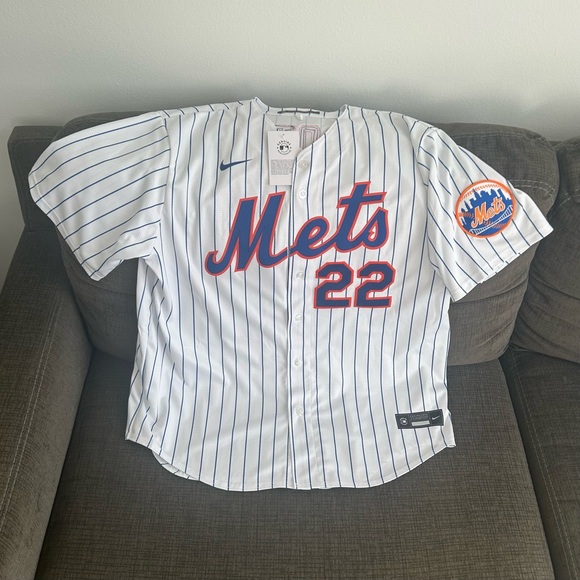 Nike Other - Nike New York Mets Juan Soto #22 Pinstripe with Patch Baseball Jersey Mens Sz XL